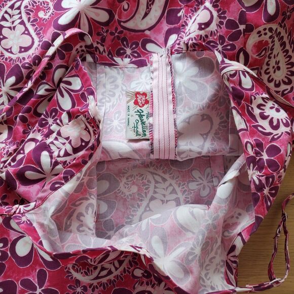 Vintage 90s Hilo Hattie Hawaiian Pink Floral Maxi Dress - Picture 6 of 8